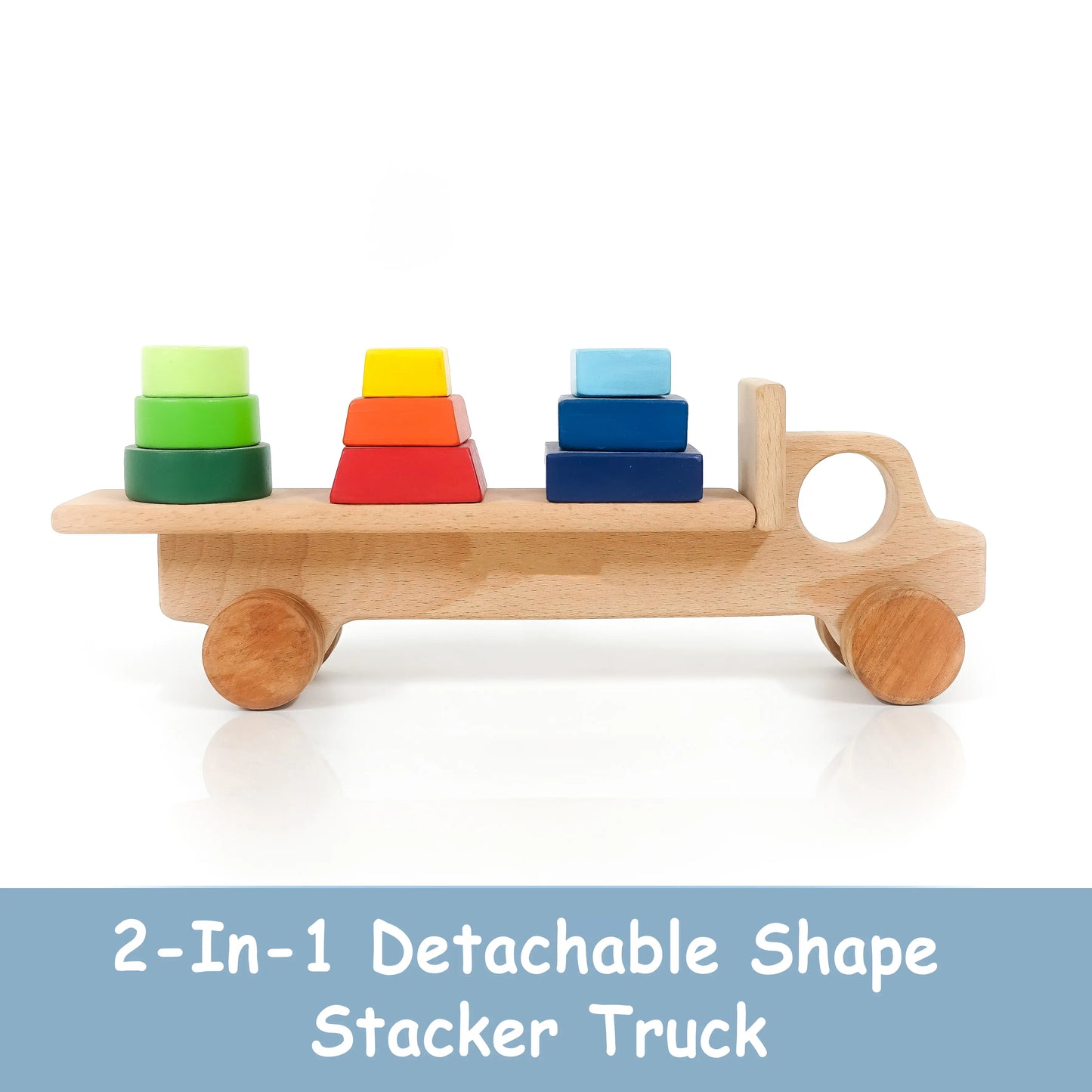 2-in-1 Detachable Shape Stacker Wooden Truck