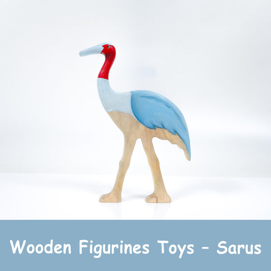 Sarus Wooden Toy – Handcrafted Sustainable Wetland Bird Figurine