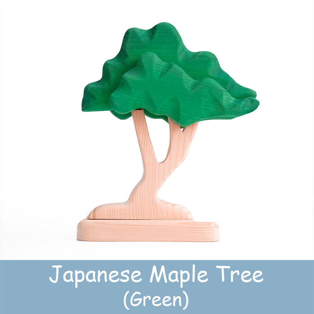 Japanese Maple Tree Toy – Green Wooden Nature-Inspired Play Figure