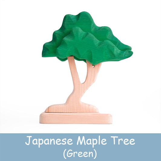 Japanese Maple Tree Toy – Green Wooden Nature-Inspired Play Figure