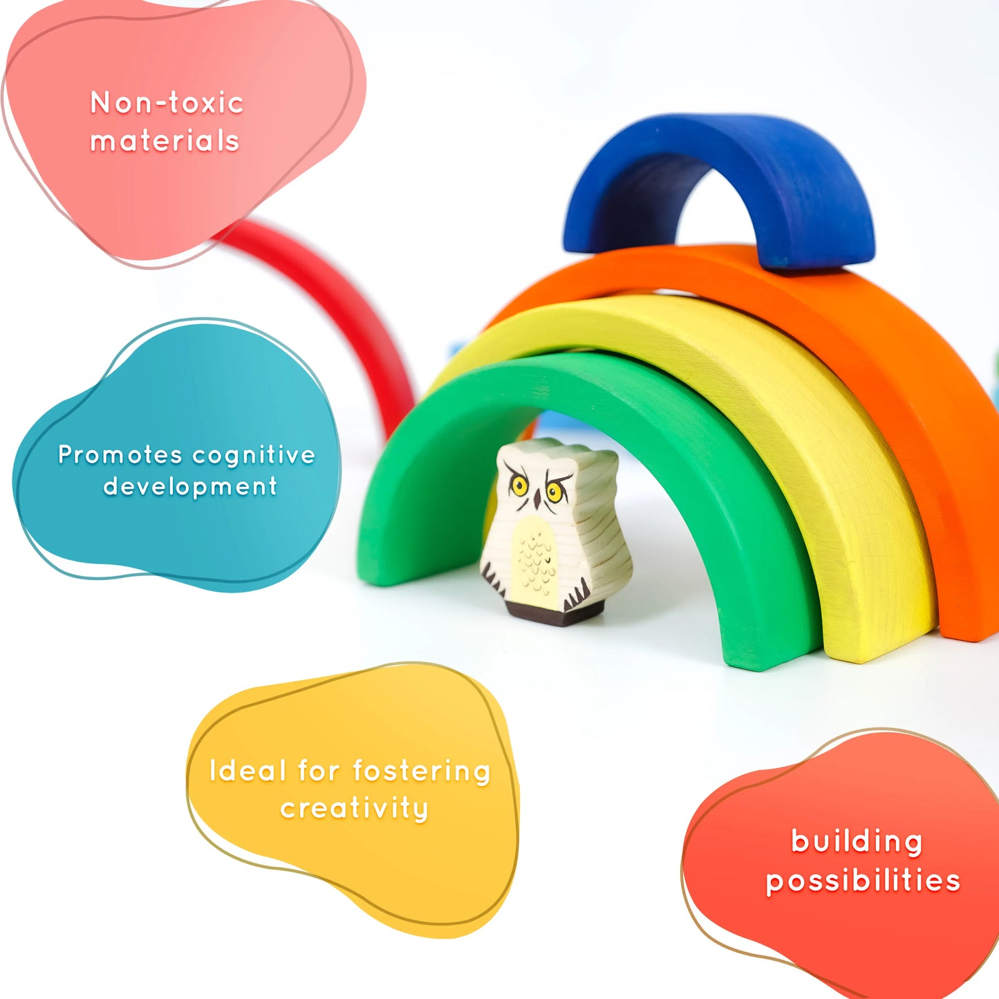 Curve Rainbow Wooden Stacker