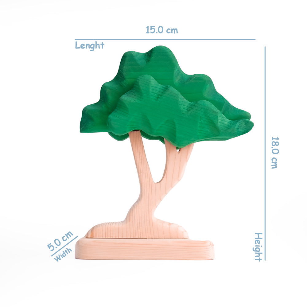 Japanese Maple Tree Toy – Green Wooden Nature-Inspired Play Figure