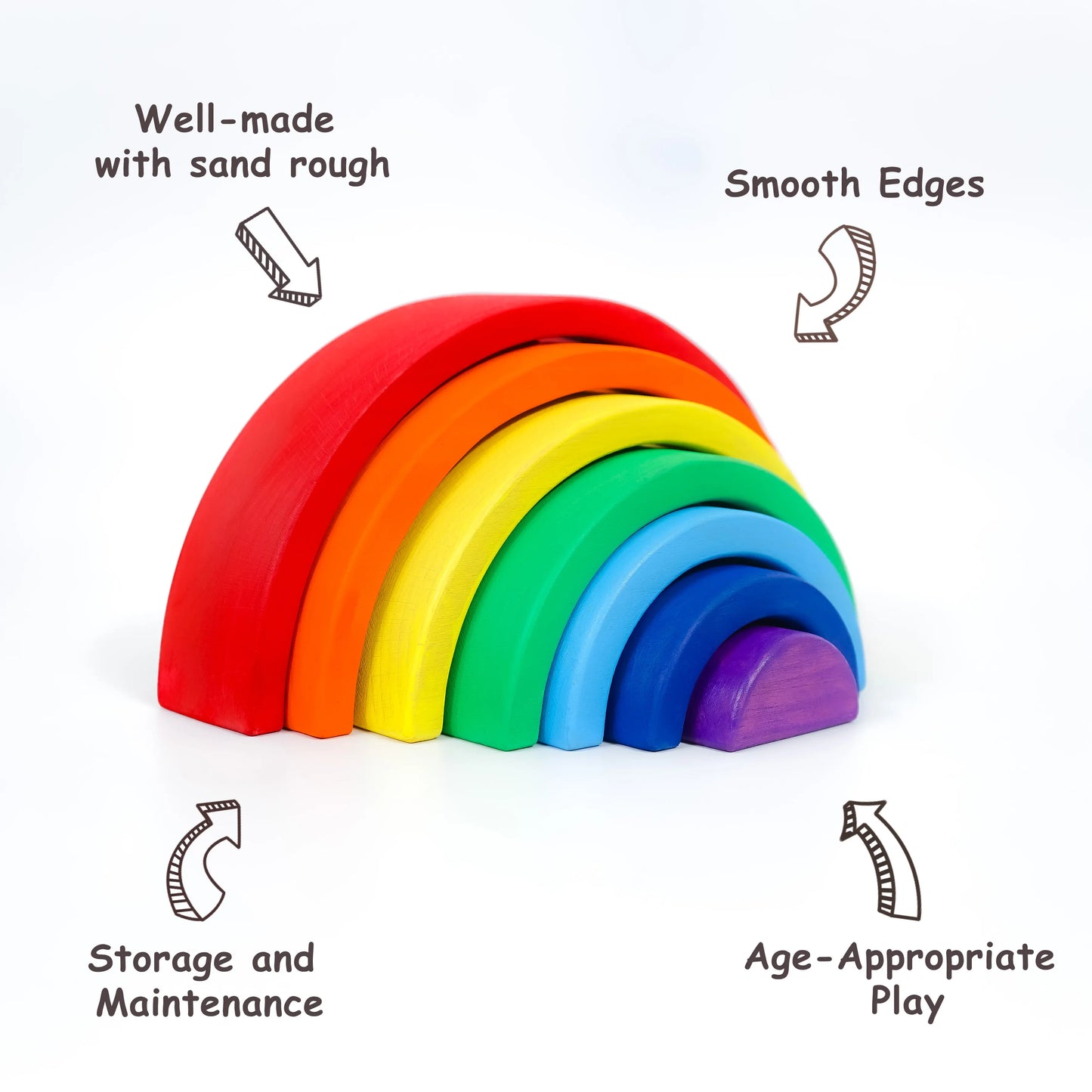 Curve Rainbow Wooden Stacker
