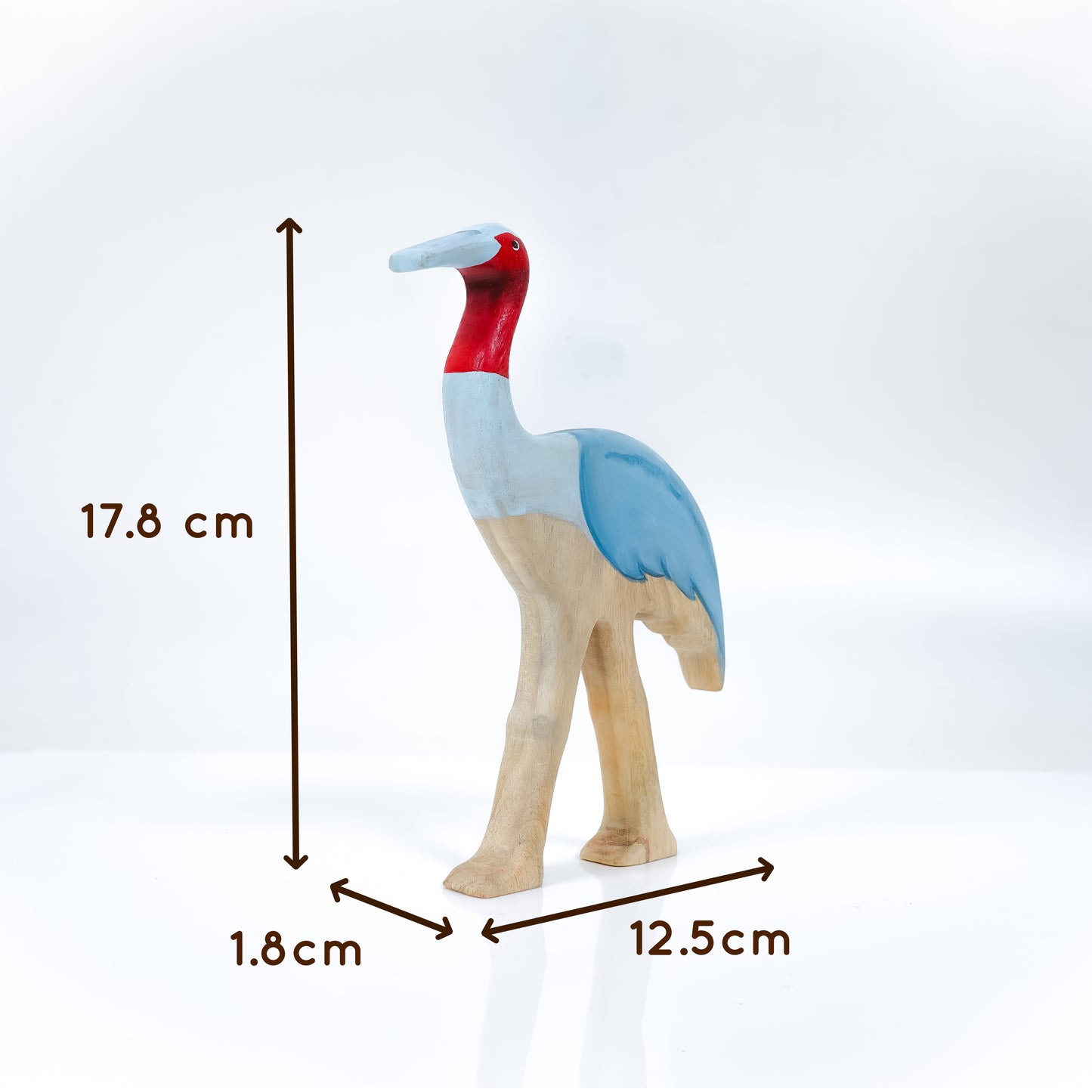 Sarus Wooden Toy – Handcrafted Sustainable Wetland Bird Figurine