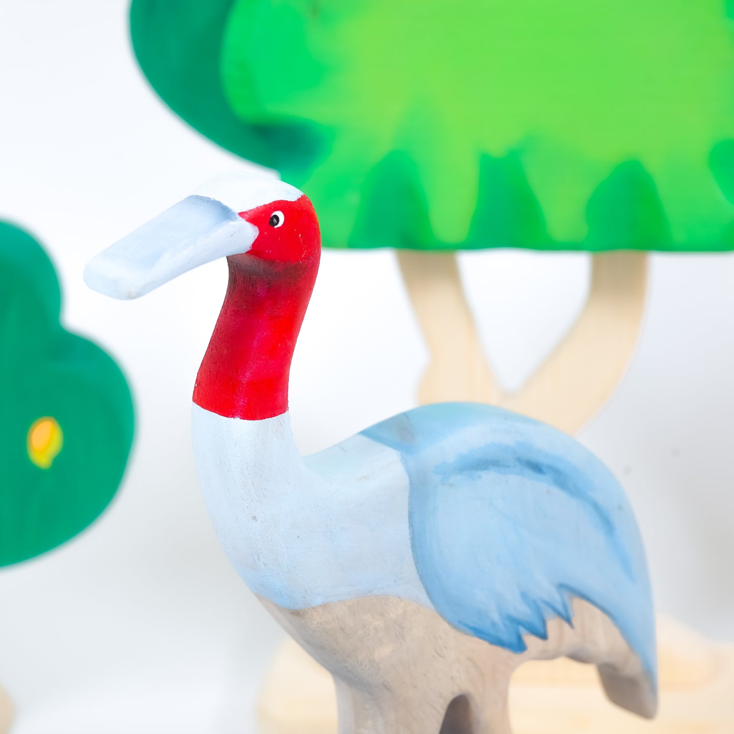 Sarus Wooden Toy – Handcrafted Sustainable Wetland Bird Figurine