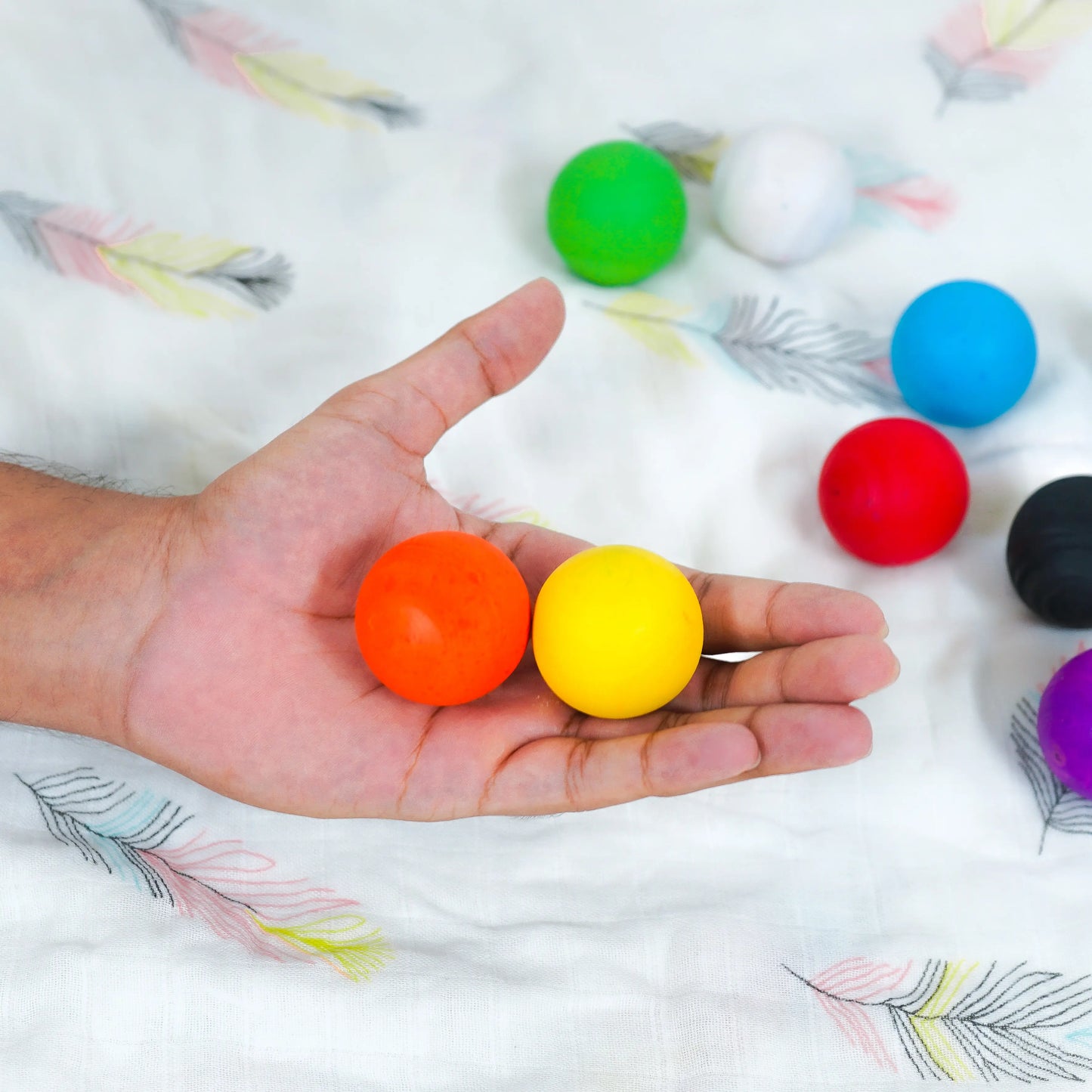 Colorful Wooden Rainbow Balls – Eco-Friendly Sensory Toy for Kids
