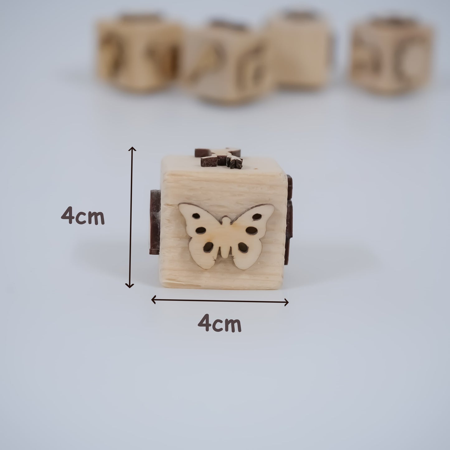 Moontoys Wooden Stamp Dice Set – 6-Sided Stamp Blocks