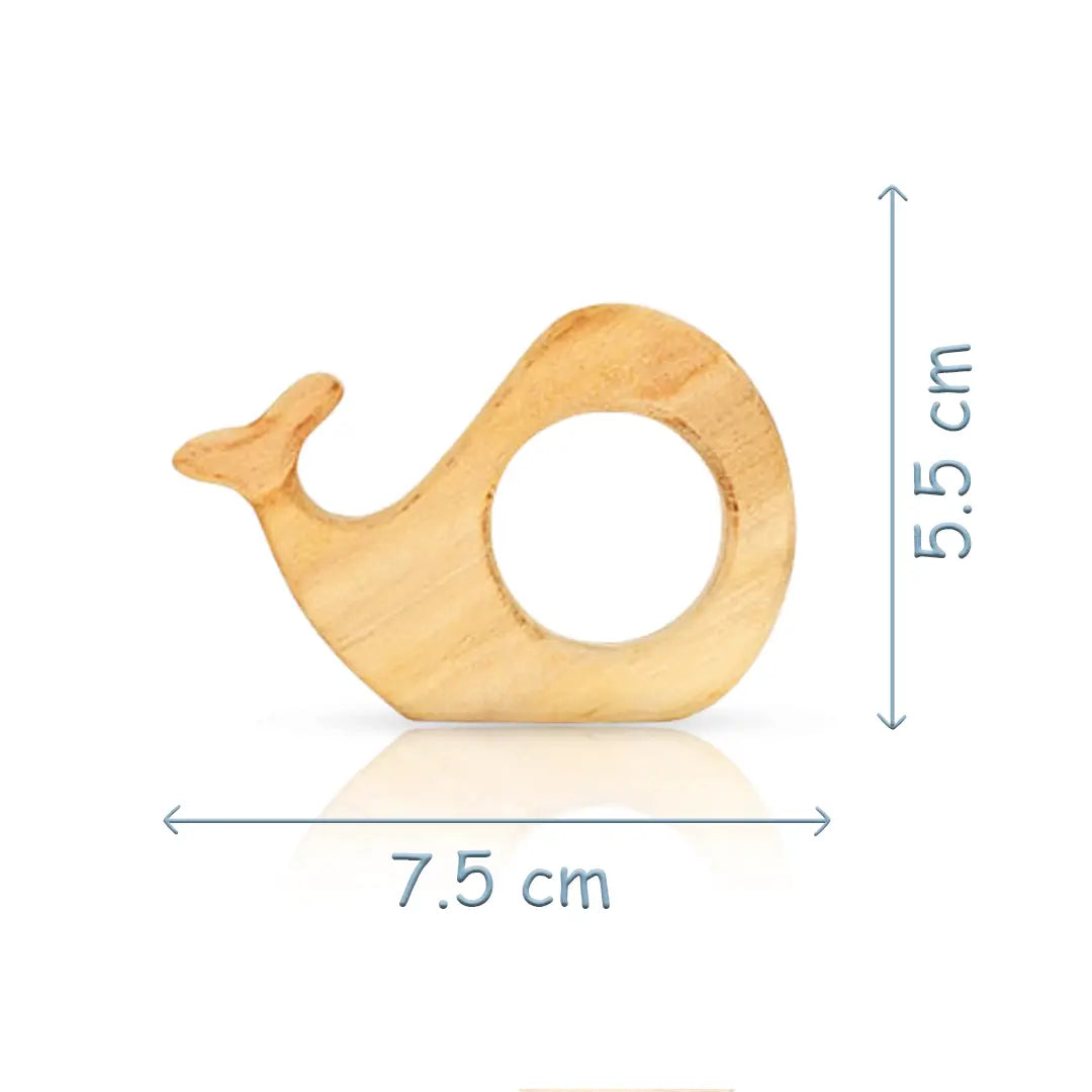 Wooden Teether Set – Elephant, Whale, Camera Teether (mini size for Pre mature)