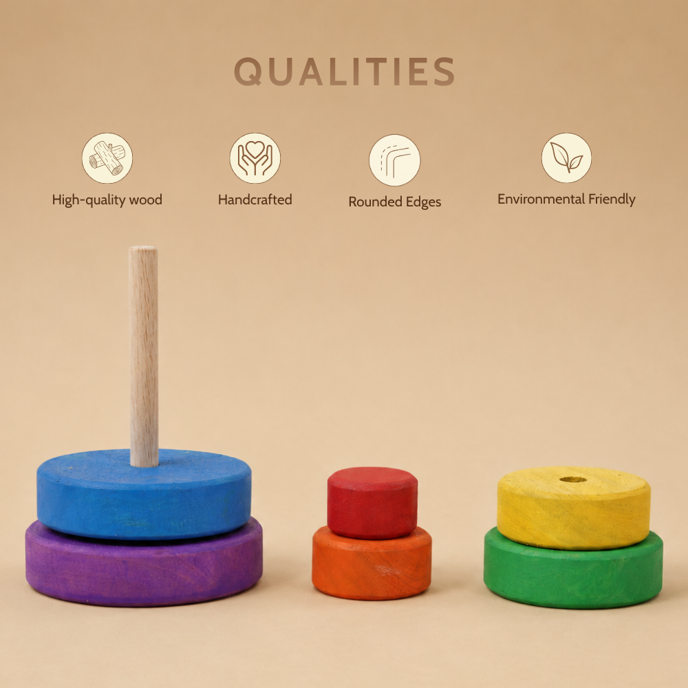 Wooden Colorful Circular Stacker Toy