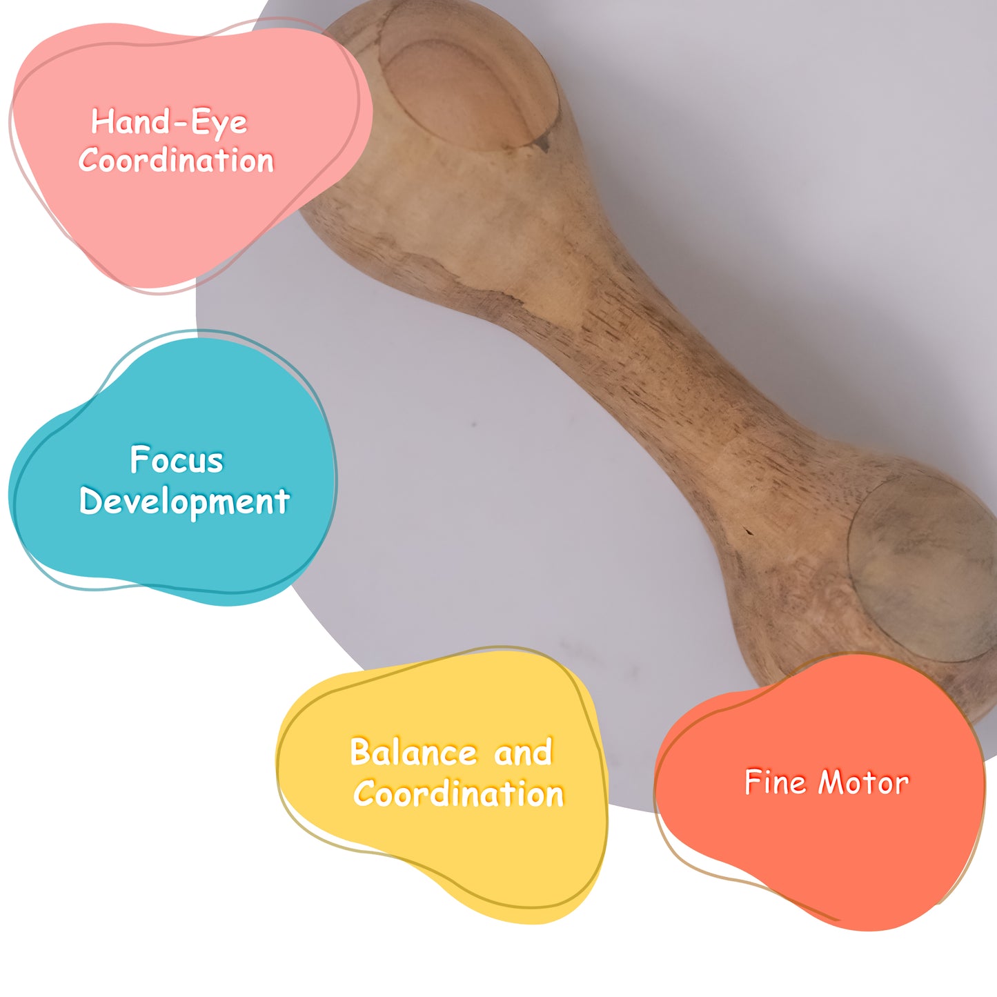 Neem Wood Dumbbell Rattle