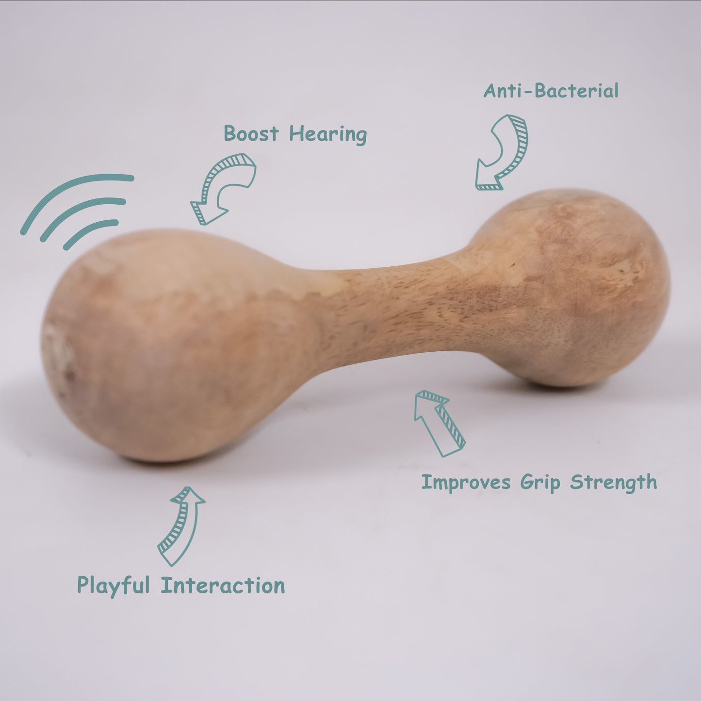 Neem Wood Dumbbell Rattle