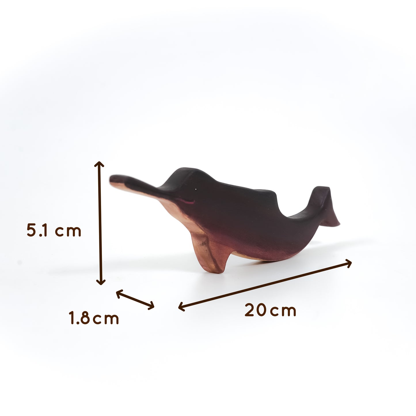Dolphin Wooden Toy – Handcrafted Freshwater Dolphin Figurine