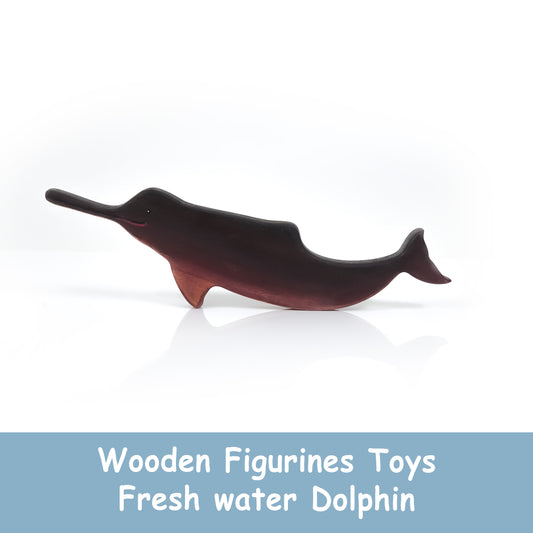 Dolphin Wooden Toy – Handcrafted Freshwater Dolphin Figurine