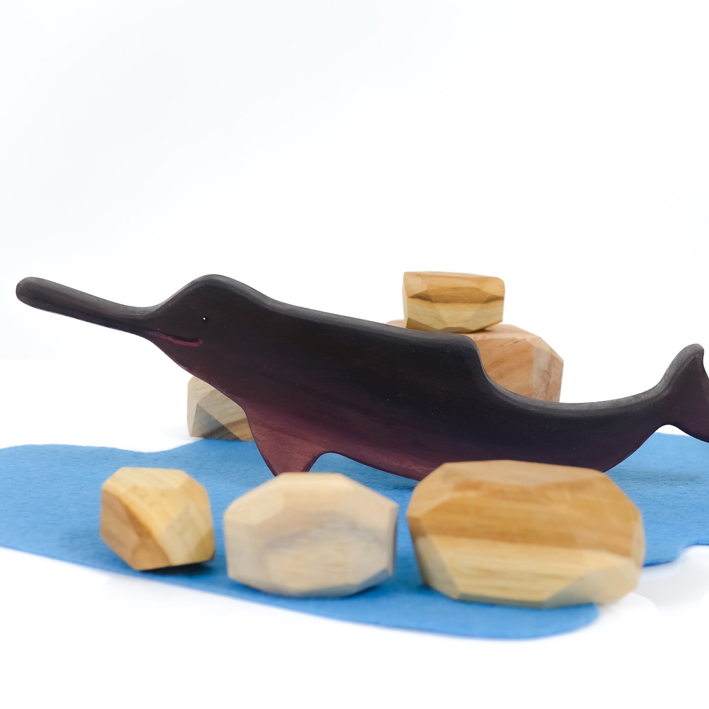 Dolphin Wooden Toy – Handcrafted Freshwater Dolphin Figurine