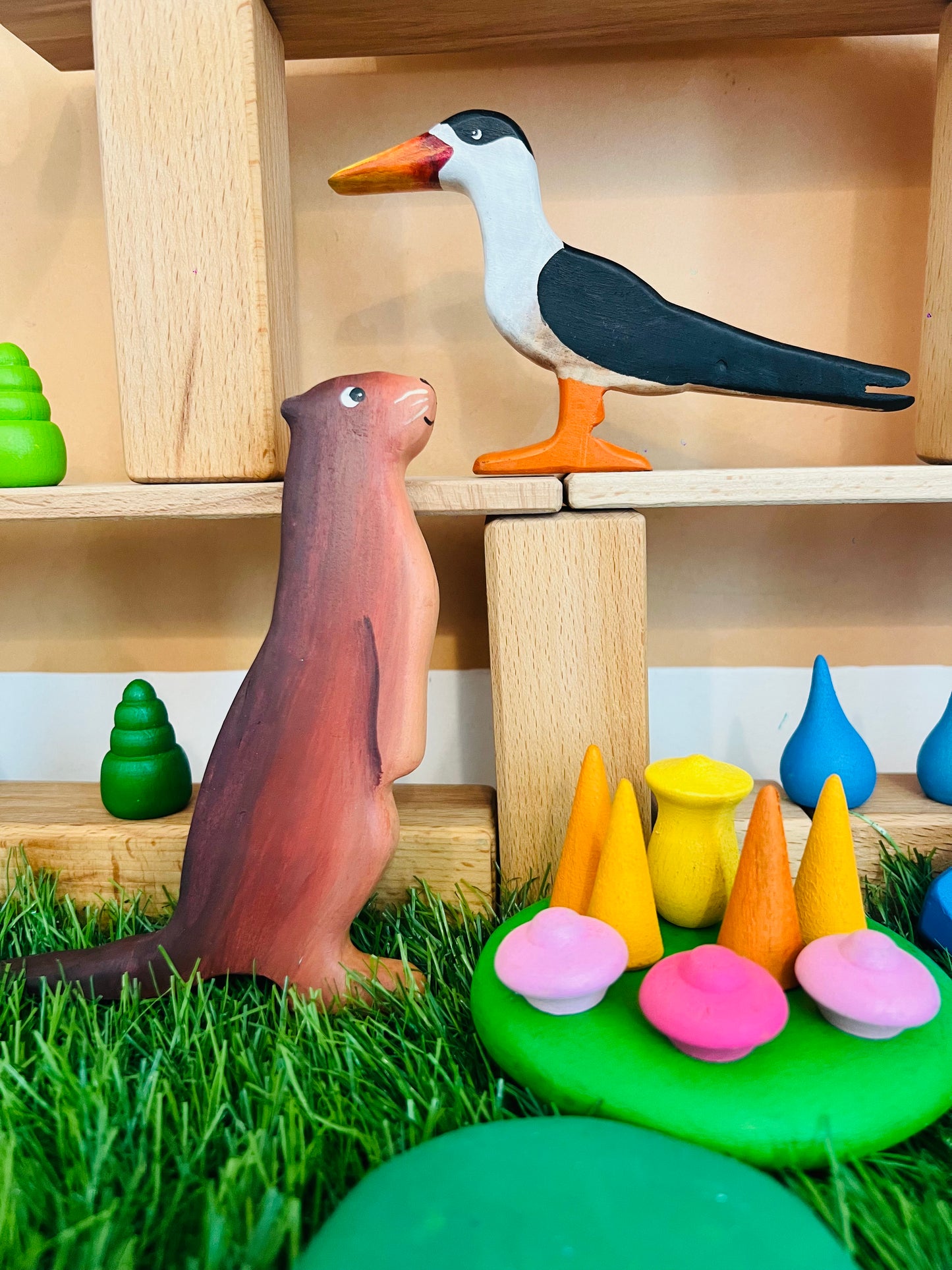Wild Wonders of India Wooden Figurine Set | Handcrafted Wildlife Storytelling Toys for Imaginative Play