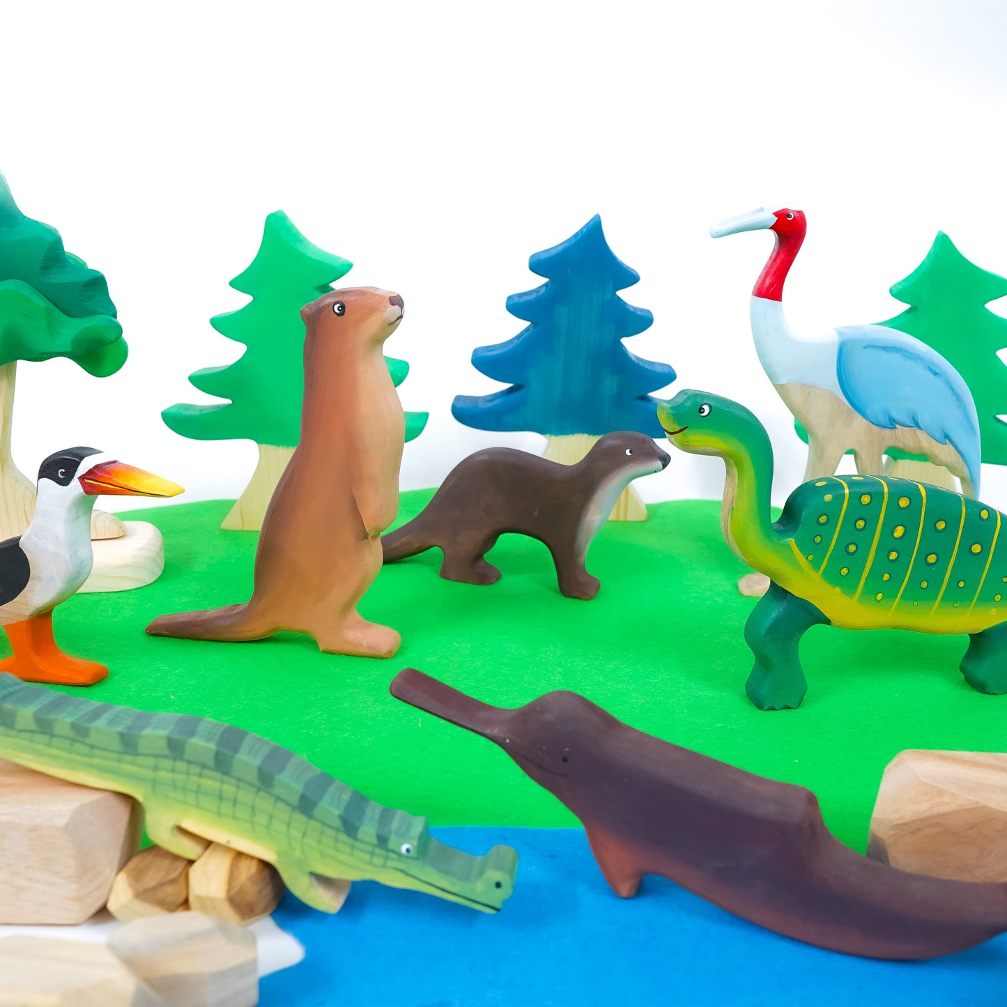 Wild Wonders of India Wooden Figurine Set | Handcrafted Wildlife Storytelling Toys for Imaginative Play