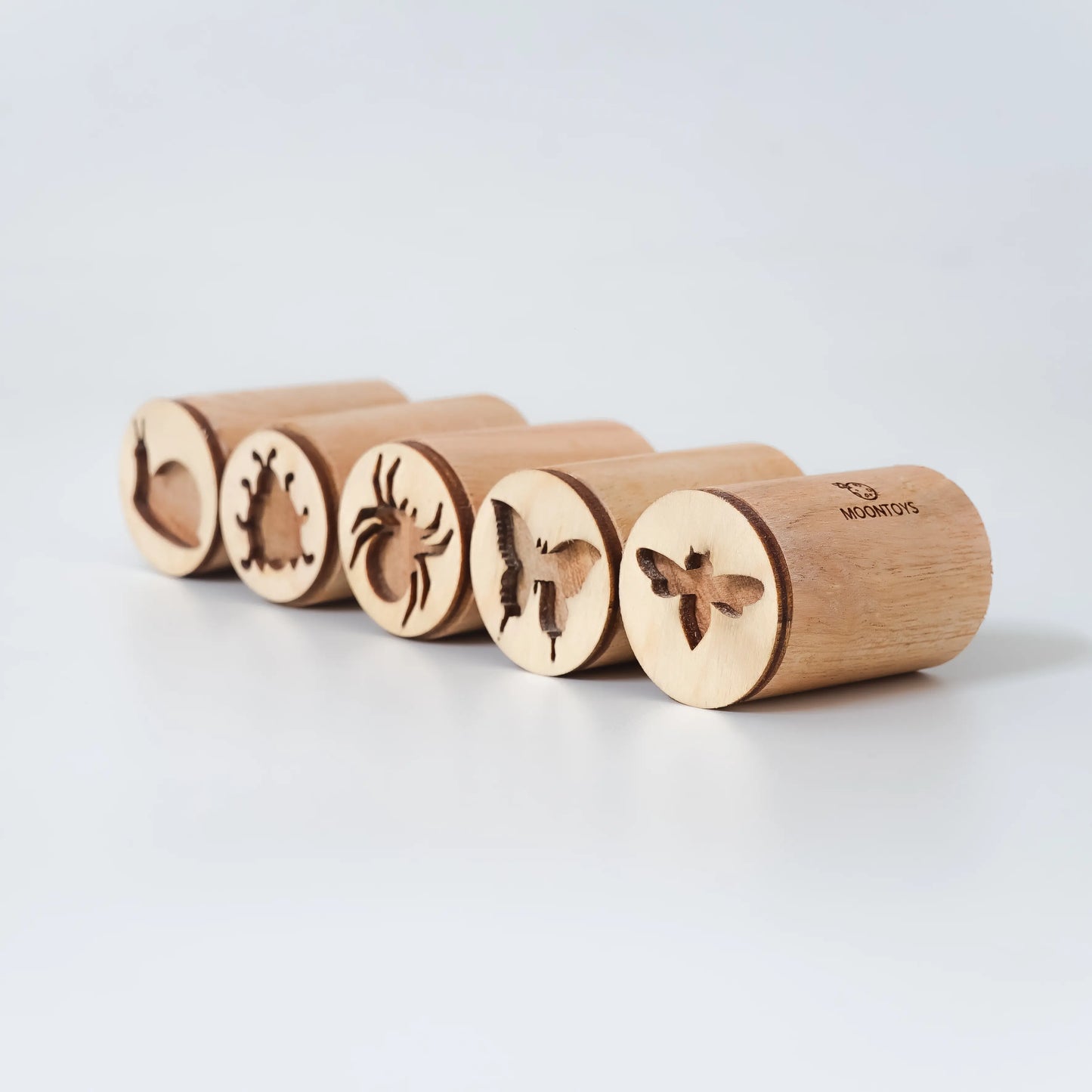 Eco-Friendly Wooden Insect Stamp Set for Toddlers | Montessori Playdough Learning Toy
