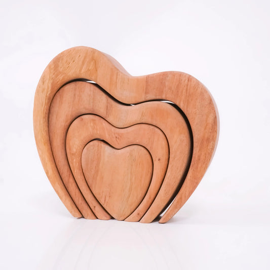 Natural Heart-Shaped Wooden Stacker Toy