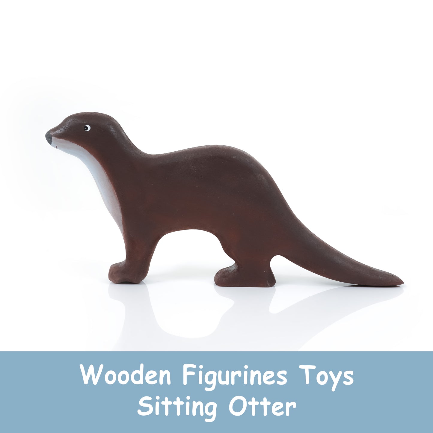 Otter Sitting Wooden Toy – Eco-Friendly, Handcrafted Animal Figurine