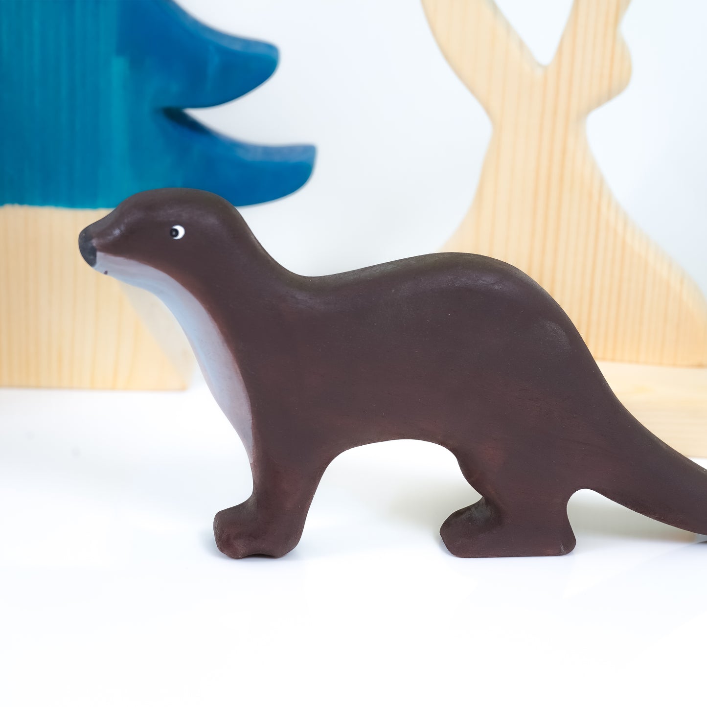 Otter Sitting Wooden Toy – Eco-Friendly, Handcrafted Animal Figurine
