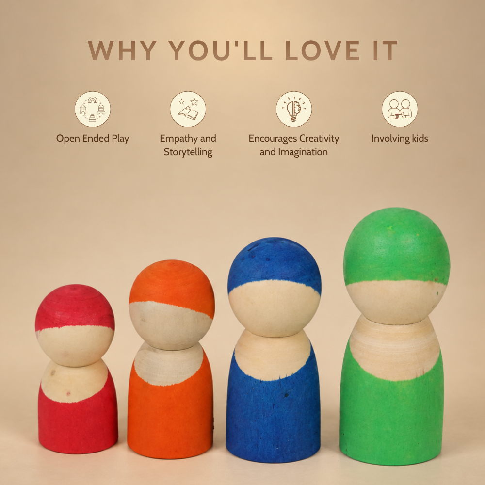 Wooden Peg Dolls Set