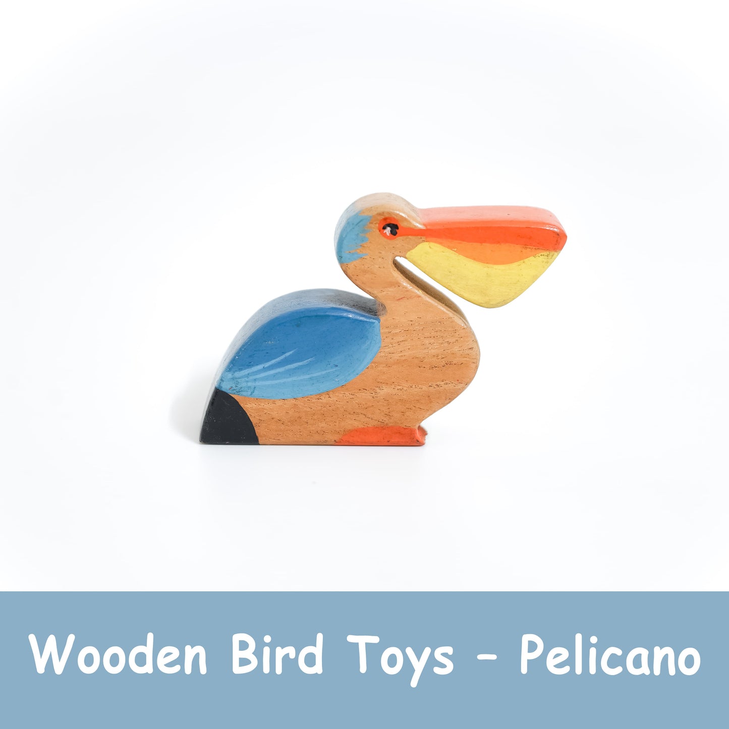 Wooden Pelican Toy | Handcrafted Pinewood Bird Figurine