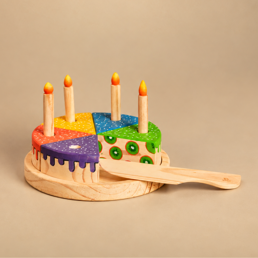 Wooden Rainbow Cake Set
