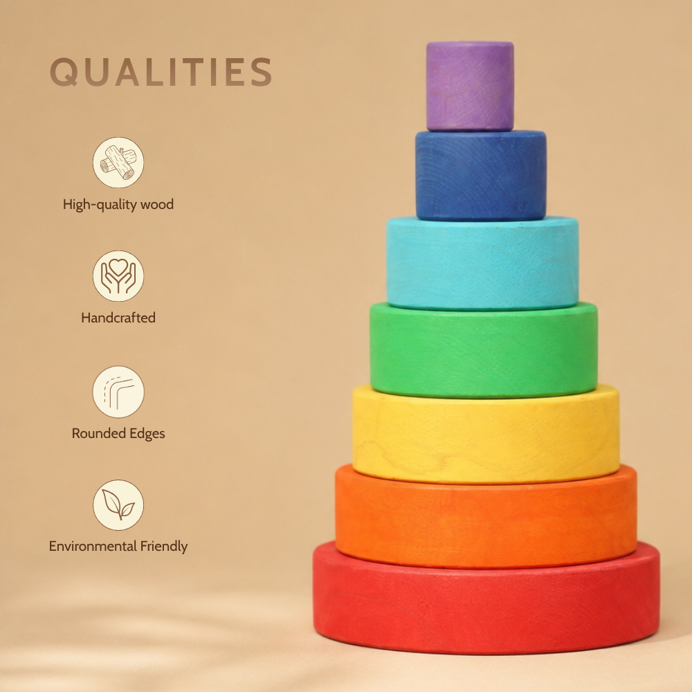 Curve Rainbow Wooden Stacker