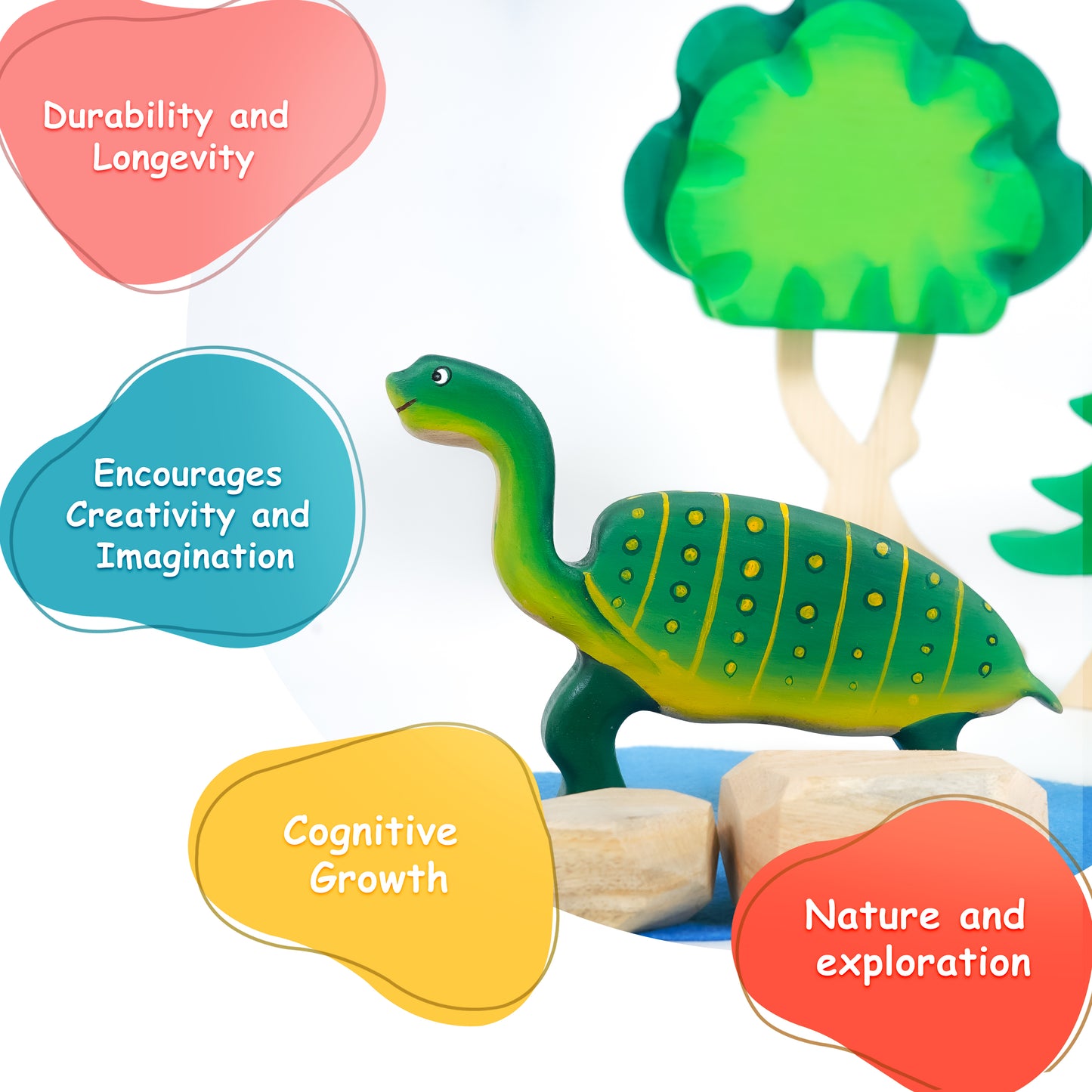 MoonToys Turtle Toy – Sustainable Wooden Animal Figurine