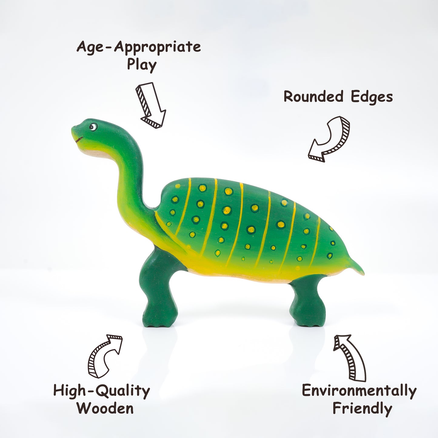 MoonToys Turtle Toy – Sustainable Wooden Animal Figurine