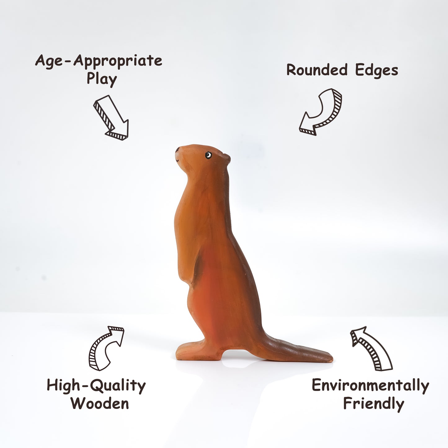 Otter Standing Wooden Toy – Eco-Friendly Handcrafted Animal Figurine