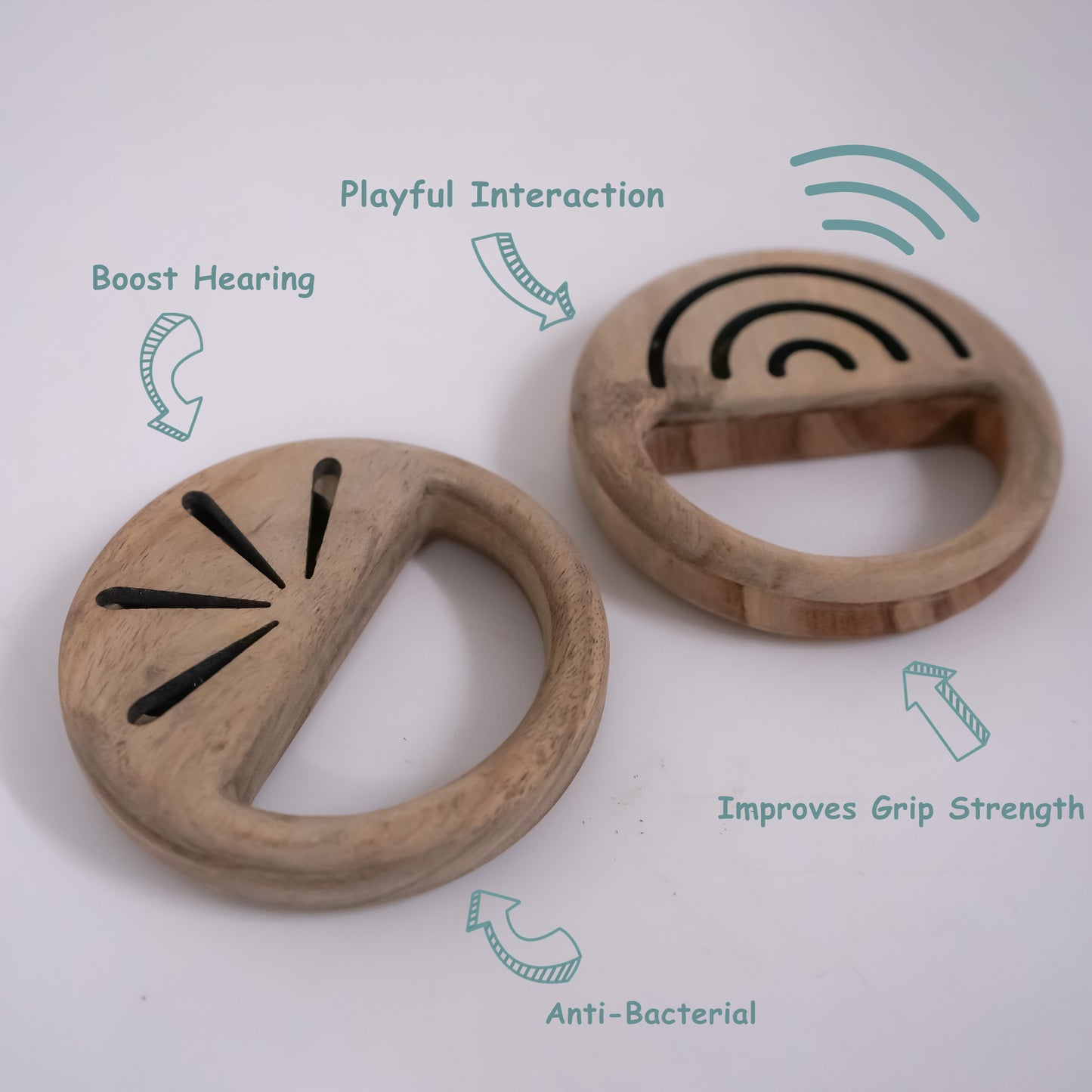 Tangerine Wooden Rattle & Round Sound Rattle