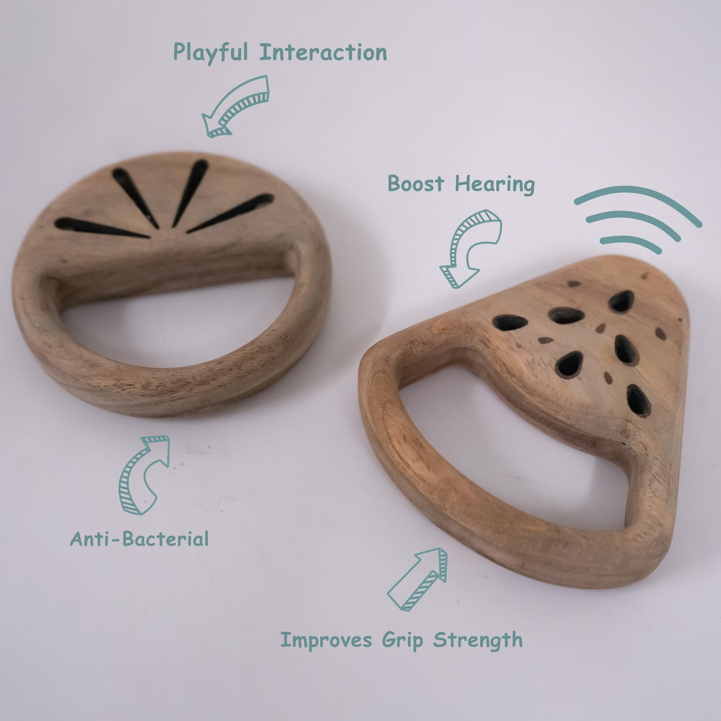 Tangerine & Watermelon Wooden Rattle Set