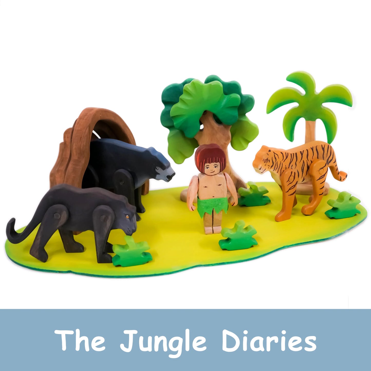 The Jungle Diaries Toy – Montessori Wooden Jungle Animal Playset