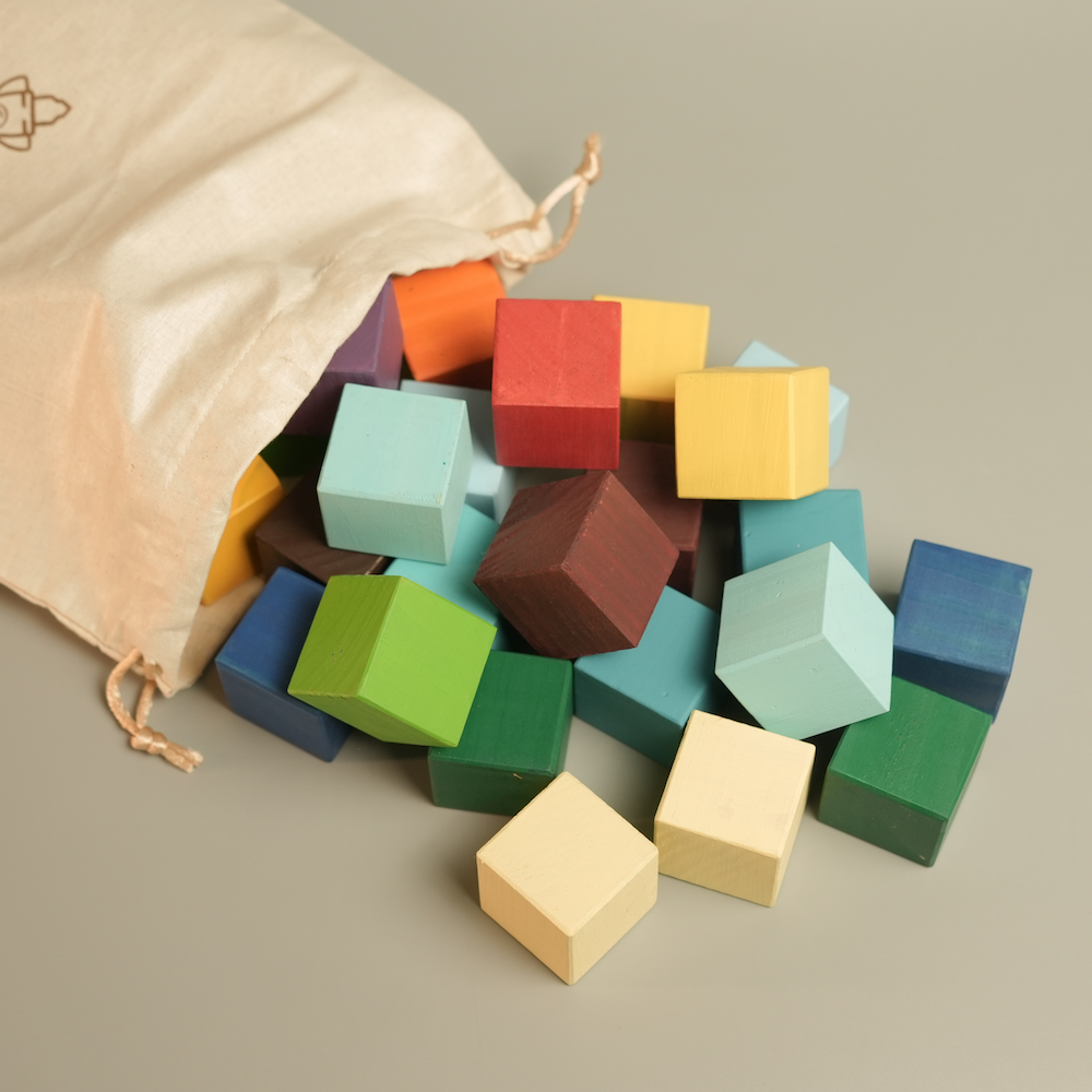 Wooden Rainbow Blocks Set