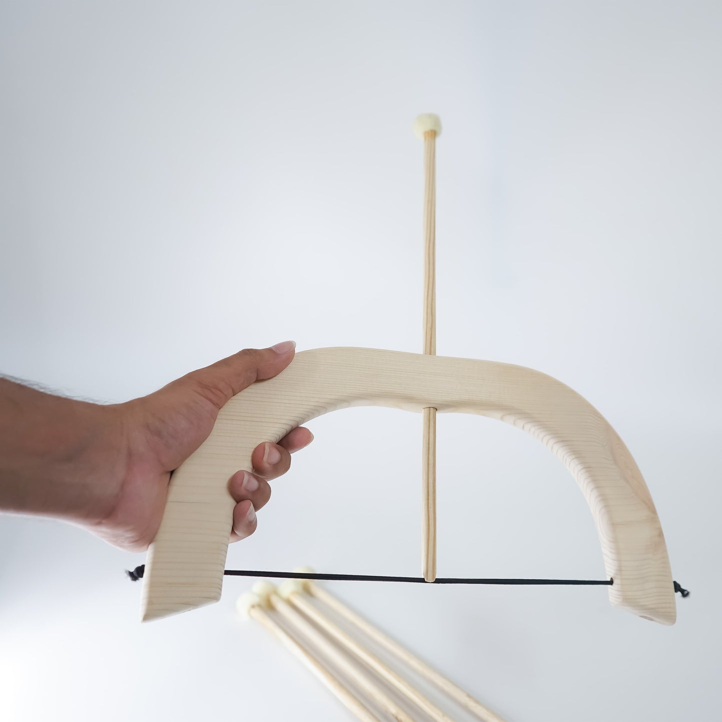 Handmade Wooden Bow and Arrow Set with Pom-Pom Arrows – Eco-Friendly Outdoor Archery Toy for Kids