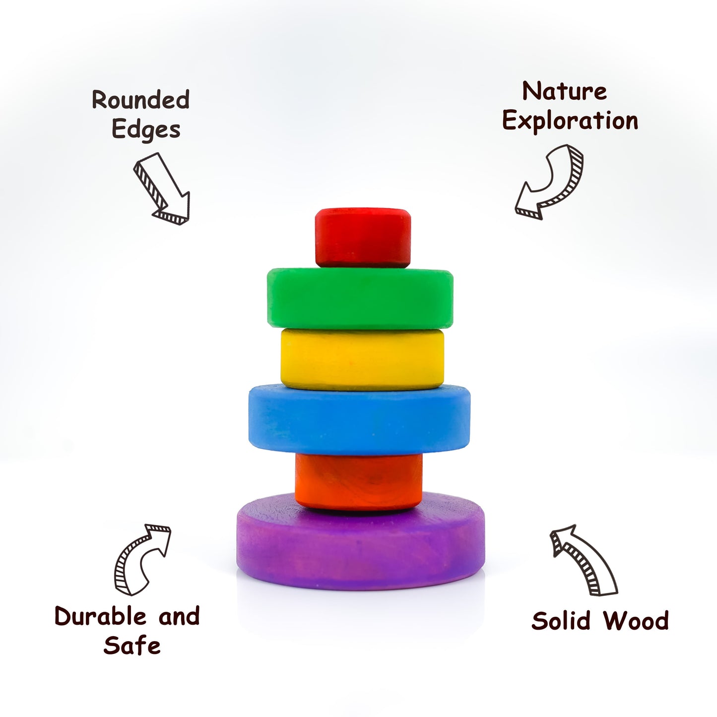 Wooden Colorful Circular Stacker Toy