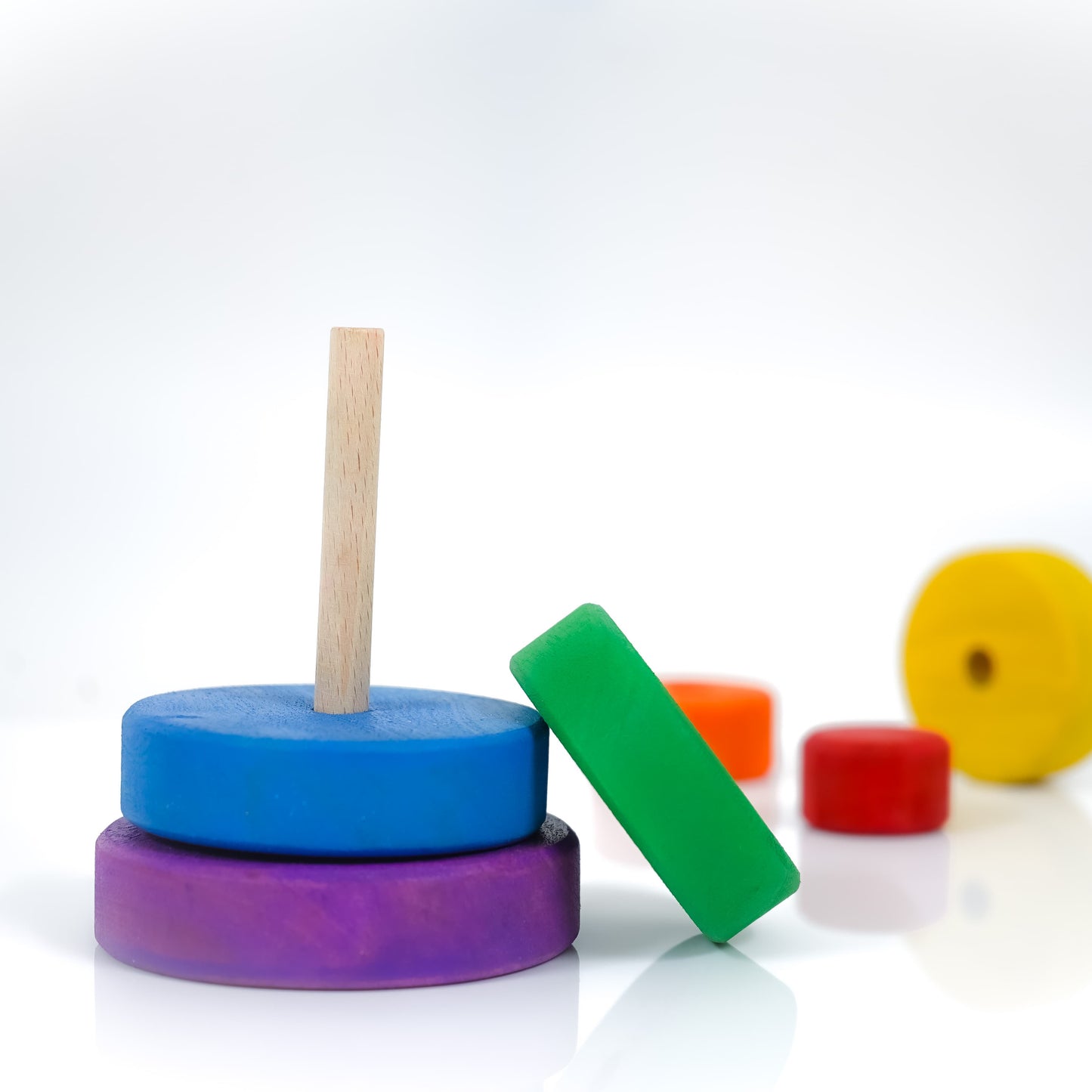 Wooden Colorful Circular Stacker Toy