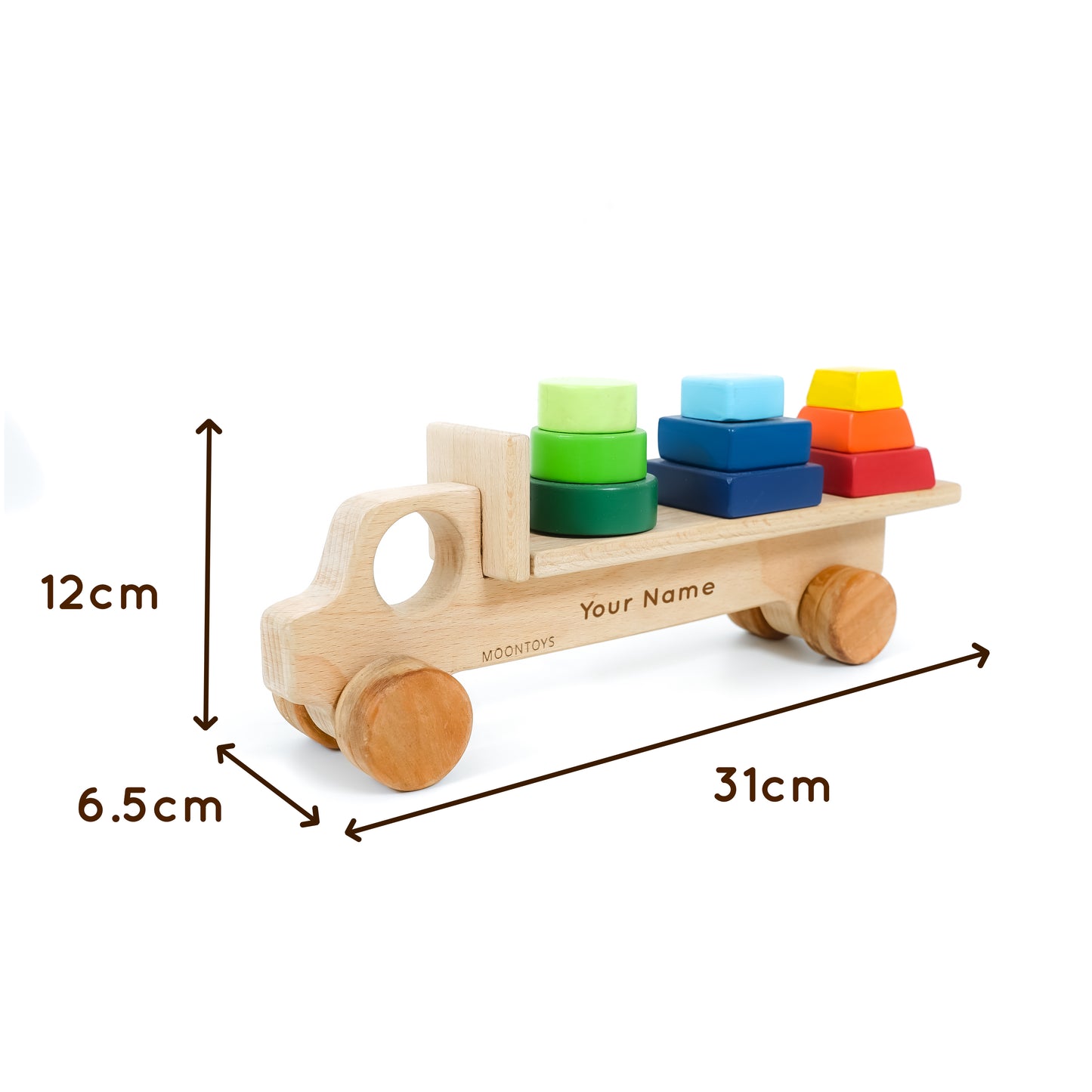 2-in-1 Detachable Shape Stacker Wooden Truck