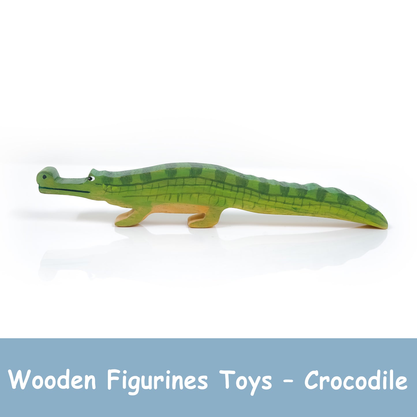 Crocodile Wooden Toy – Handcrafted Eco-Friendly Animal Figurine