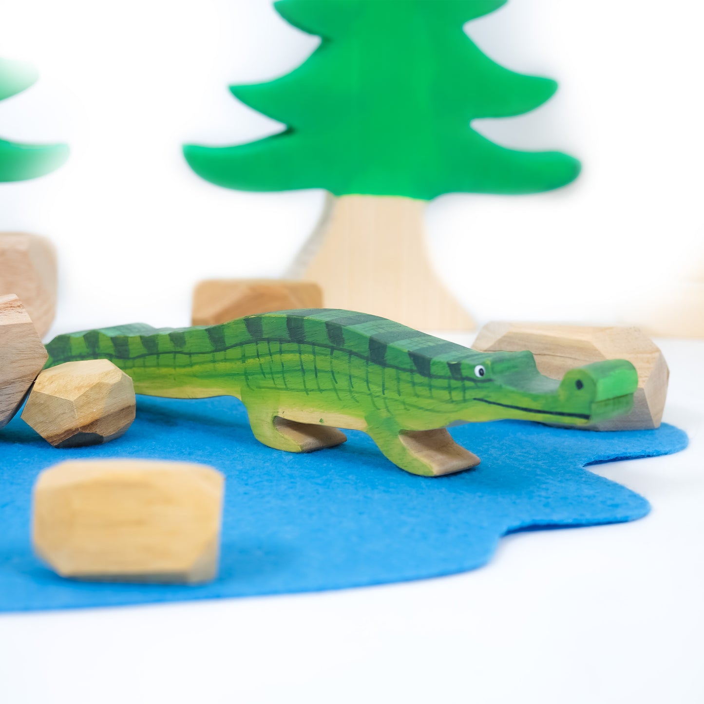 Crocodile Wooden Toy – Handcrafted Eco-Friendly Animal Figurine