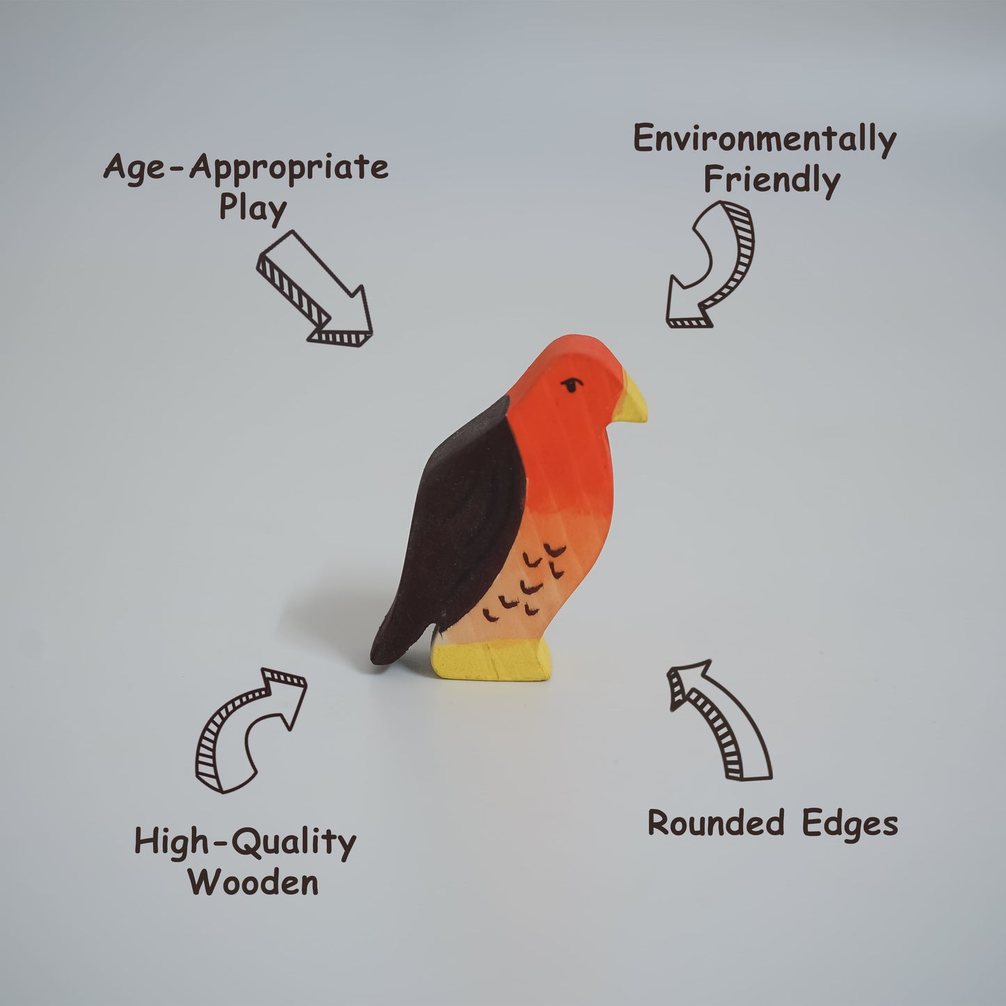 Handcrafted Wooden Eagle Toy – Neem Wood Bird Figurine