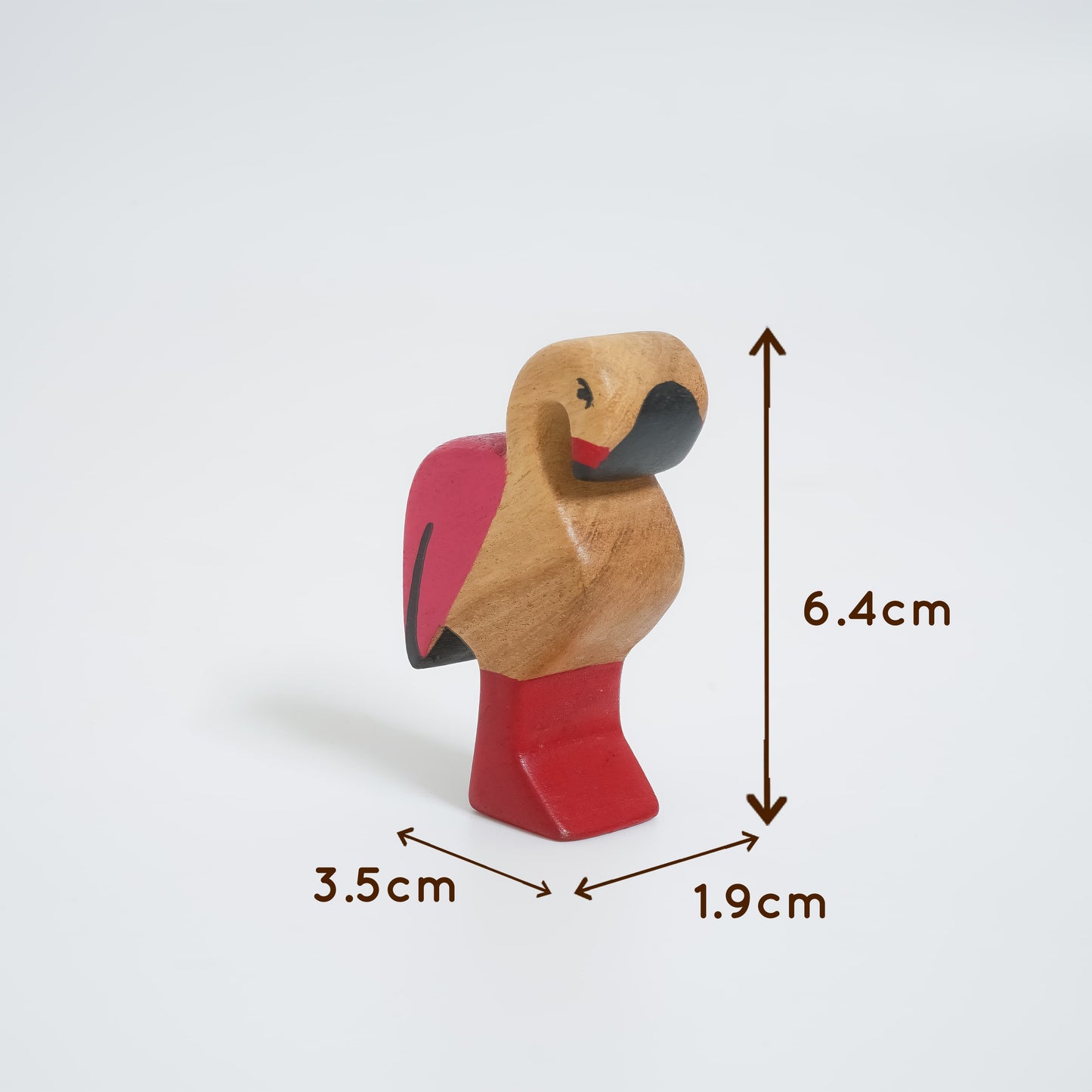 Handcrafted Wooden Flamingo Toy – Neem Wood Montessori Figurine