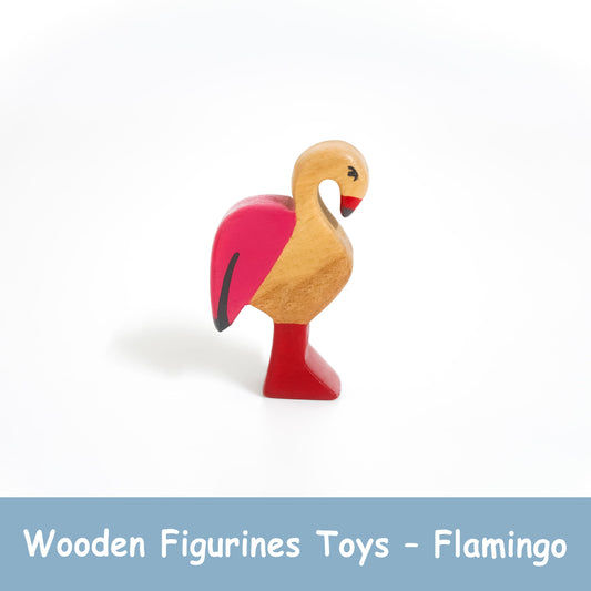 Handcrafted Wooden Flamingo Toy – Neem Wood Montessori Figurine