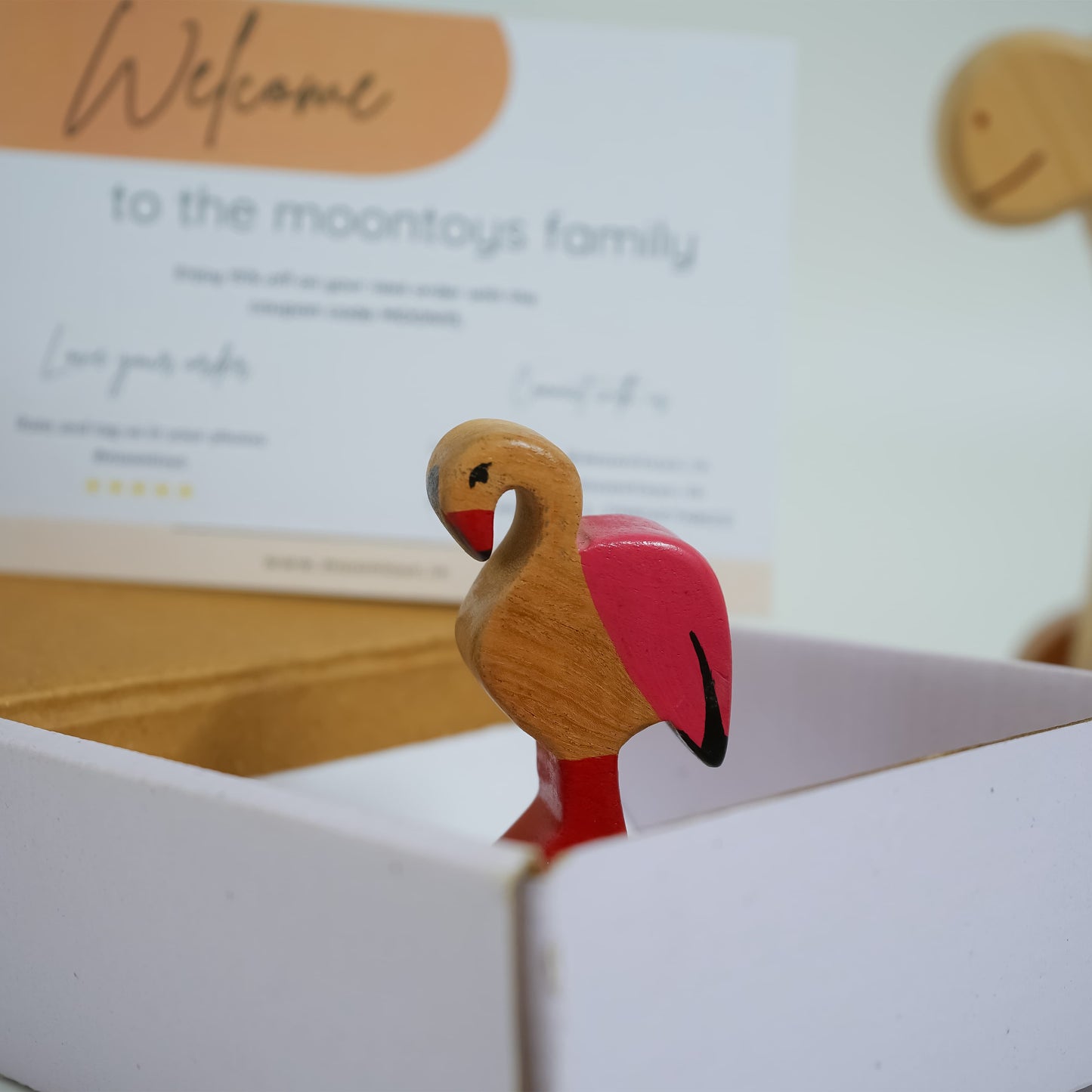 Handcrafted Wooden Flamingo Toy – Neem Wood Montessori Figurine