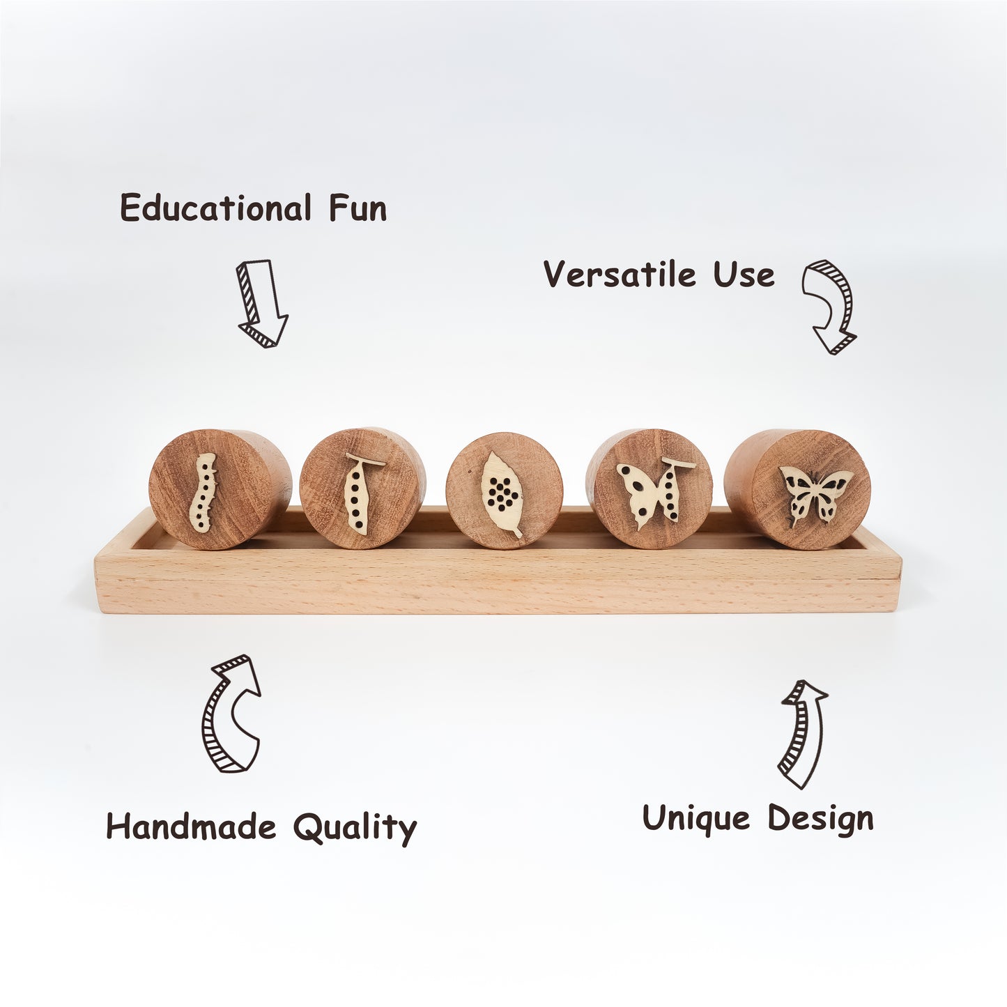 Wooden Butterfly Stamp Set