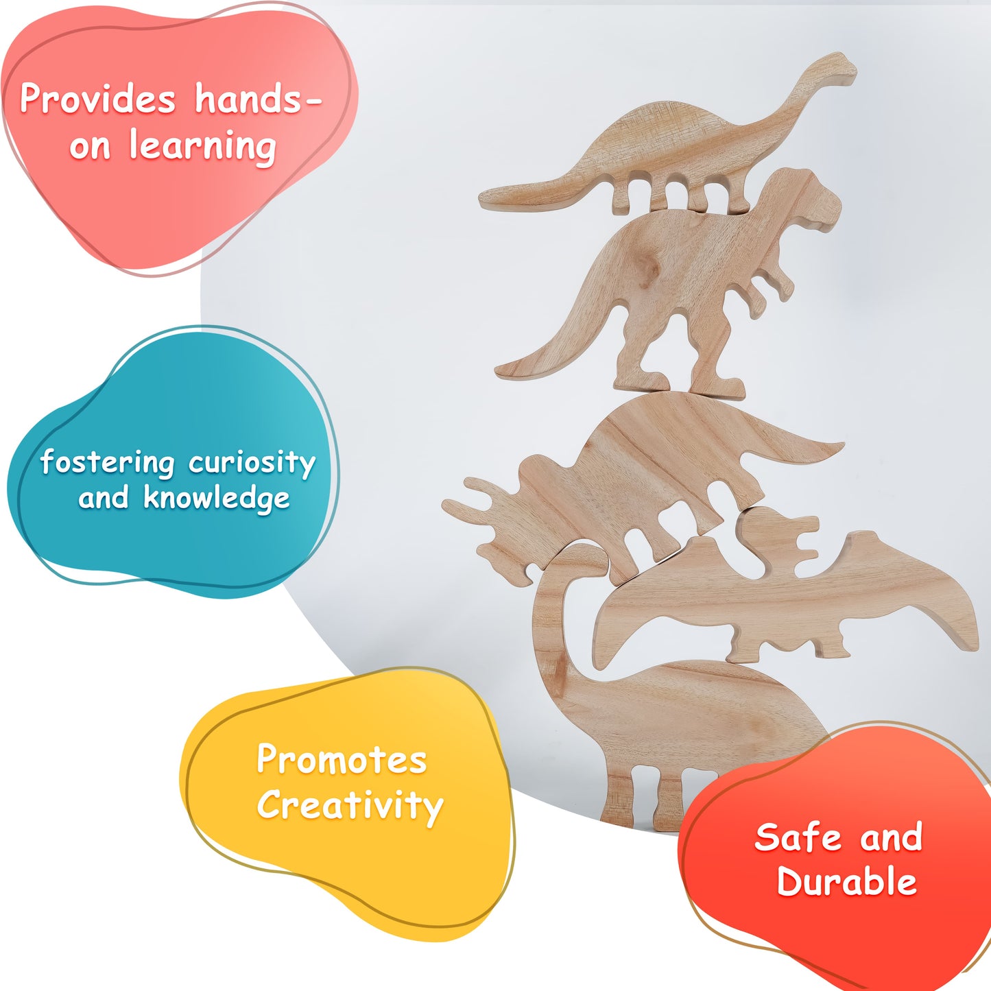 Natural Jurassic Toy Set – Eco-Friendly Wooden Dinosaur Toy Set