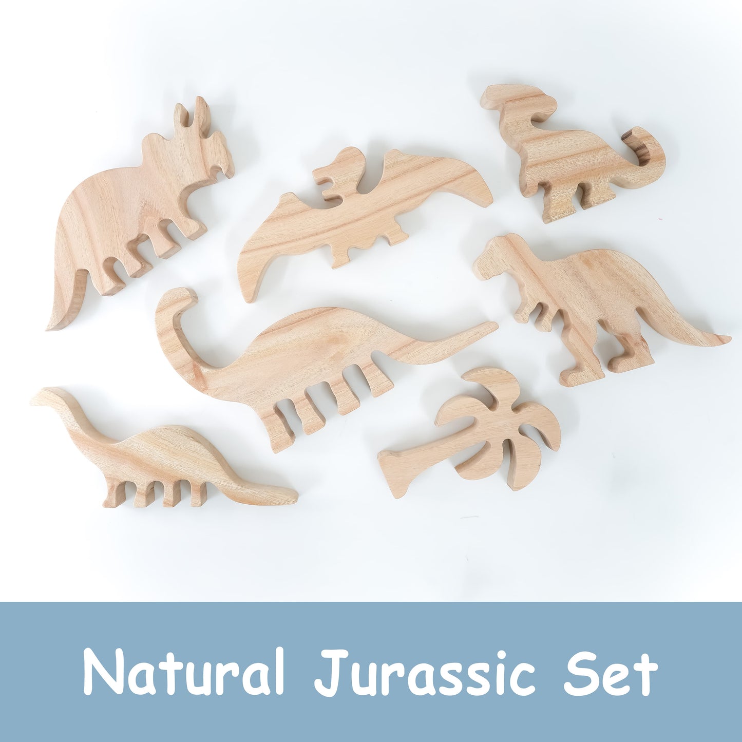Natural Jurassic Toy Set – Eco-Friendly Wooden Dinosaur Toy Set