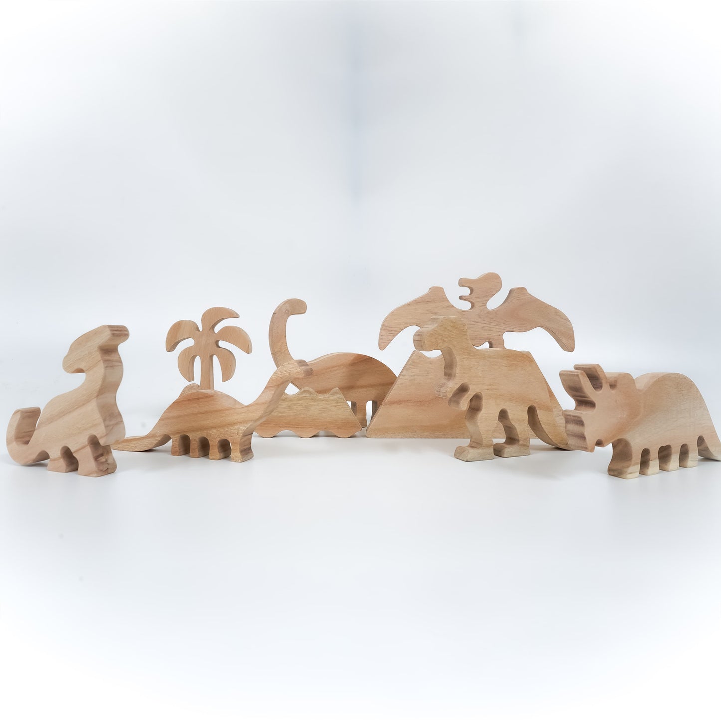 Natural Jurassic Toy Set – Eco-Friendly Wooden Dinosaur Toy Set