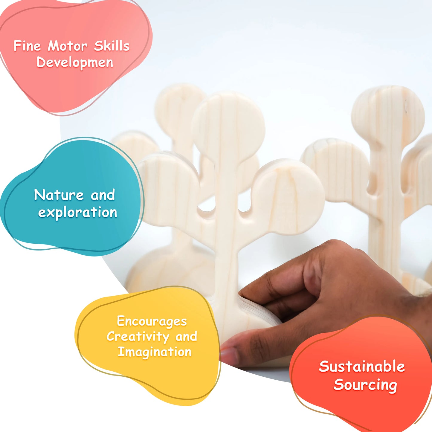 Natural Wooden Circular Leaf Tree Toy